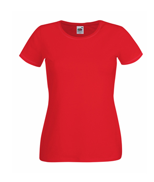 T-SHIRT DONNA ELASTICIZZATA GIROCOLLO MANICA CORTA rosso